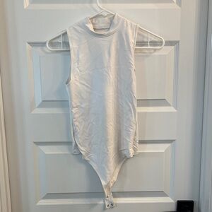 Abercrombie & Fitch White Sleeveless Bodysuit